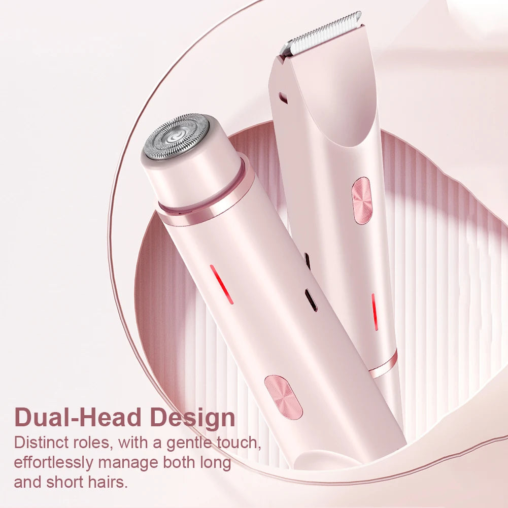2In1 Electric Razors for Men Women Waterproof Facial Mustache Shavers Rechargeable Bikini Body Hair Trimmer Painless Epilator